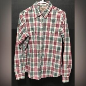 💫Wrangler Wrancher Plaid Pearl Snap Gold Accent Shirt